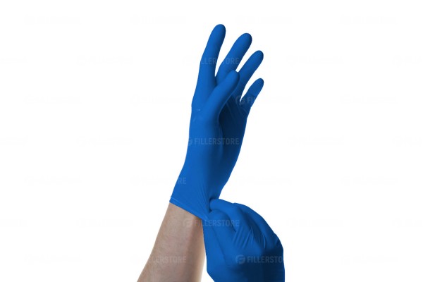 Перчатки SFM GRIP-SURFACE нитриловые, смотровые, неопудренные, синие (плотные), 24 см, р. M, 50 пар в блоке