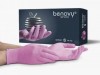 Перчатки Benovy Nitrile MultiColor нитриловые, розовые, S, 50 пар в блоке (Бинови)