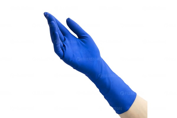 Перчатки Benovy Latex High Risk латексные, синие, L, 25 пар в блоке (Бинови)