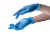 Перчатки Benovy Nitrovinyl нитровиниловые, гладкие, голубые, M, 50 пар в блоке (Бинови)
