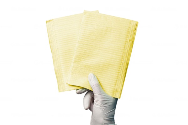 Салфетки 3-х слойные ламинированные Medicosm желтые, 33x45см, 500 шт в упаковке (Медикосм)