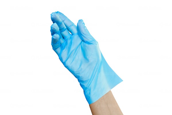 Перчатки Benovy ТPE из термопластичного эластомера, голубые, M, 100 пар в блоке (Бинови)
