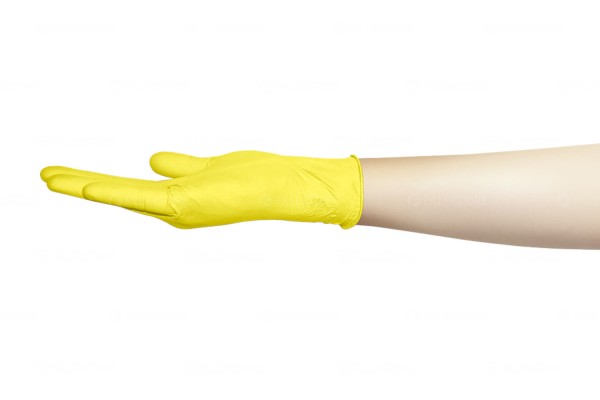 Перчатки MediOk Nitrile нитриловые неопудренные, желтые, р. L, 50 пар в блоке (МедиОк)