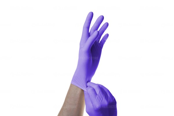 Перчатки нитриловые SFM-Supersoft фиолетовые, размер S, 50 пар в блоке