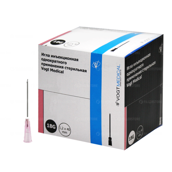 Иглы инъекционные VM 18G 1,20x40мм, 20шт. (Вогт Медикал)