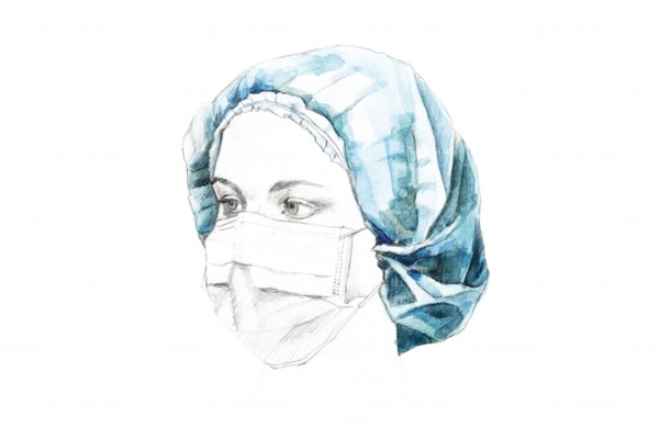 Шапочка-берет Gexa, голубая пл.18 (авт, 53см, Плиссе), 25 шт в упаковке (Гекса)