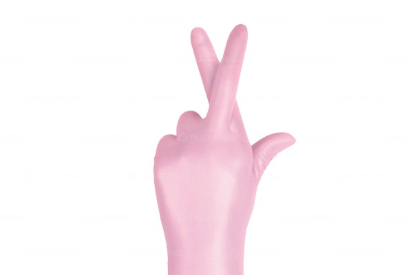 Перчатки Adele нитриловые Розовый Перламутр, р. М, 50 пар в блоке (Адель)