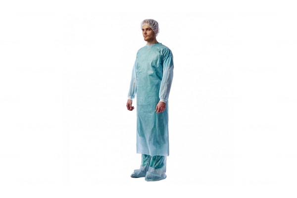 Халат хирургический Medicosm рукава на манжетах, голубой, 140см, 25г/м2, 10 шт в упаковке (Медикосм)