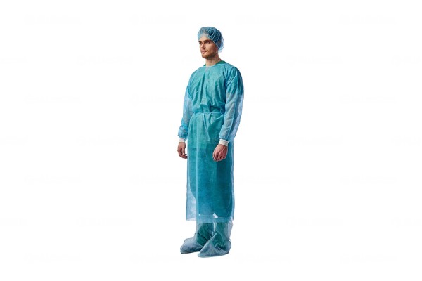 Халат хирургический Medicosm рукава на манжетах, голубой, 140см, 10 шт в упаковке (Медикосм)
