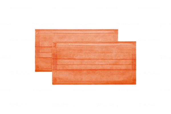 Маска 3-х слойная Safety, мелтблаун, оранжевая, 50шт в коробке (Сейфети)