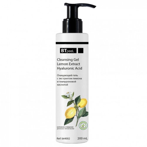 Очищающий гель Cleansing Gel Lemon Extract Hyaluronic Acid Btpeel 200мл (БТпил)