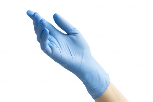 Перчатки Benovy Nitrile Chlorinated нитриловые, голубые, L, 100 пар в блоке (Бинови)